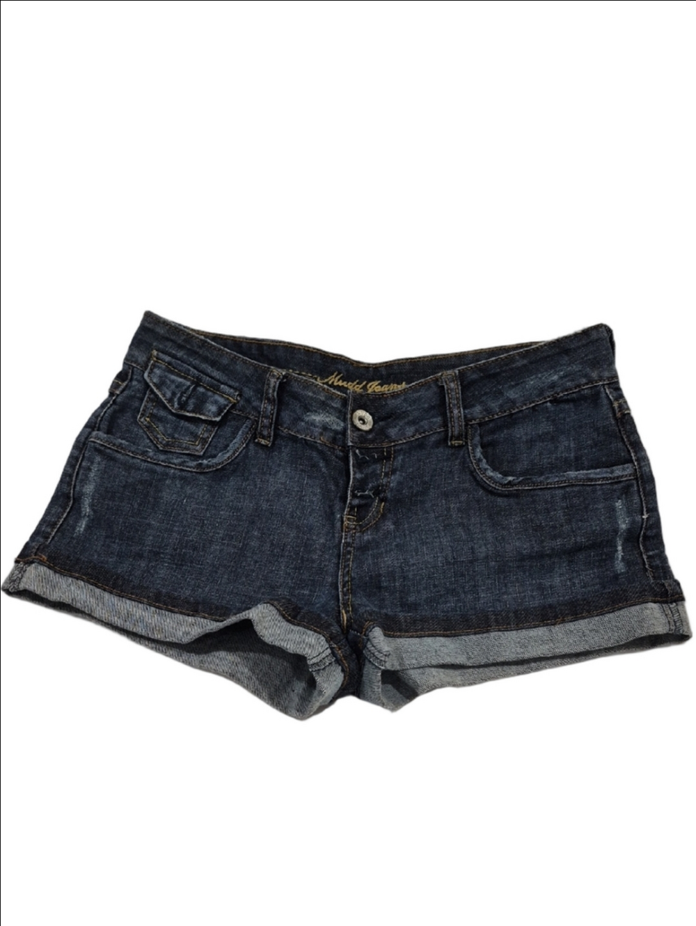 Mudd Dark Blue Cuffed Denim Shorts